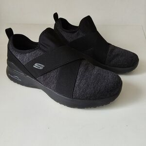 Skechers Dynamite Skech Air Ladies Trainers Black Slipon Sneakers Size 8…
